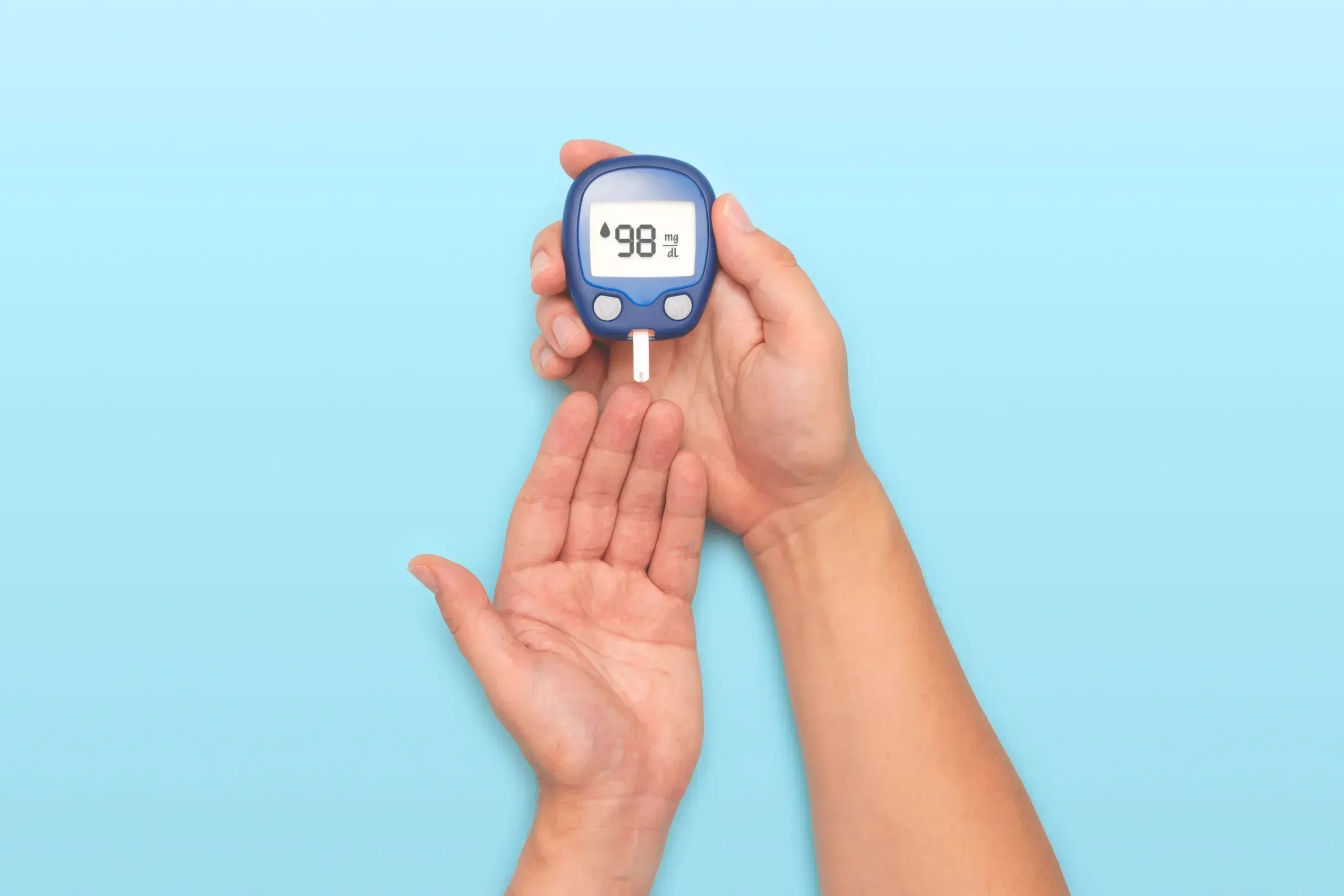 Person noticing symptoms of type 2 diabetes such as fatigue and increased thirst before seeking testing