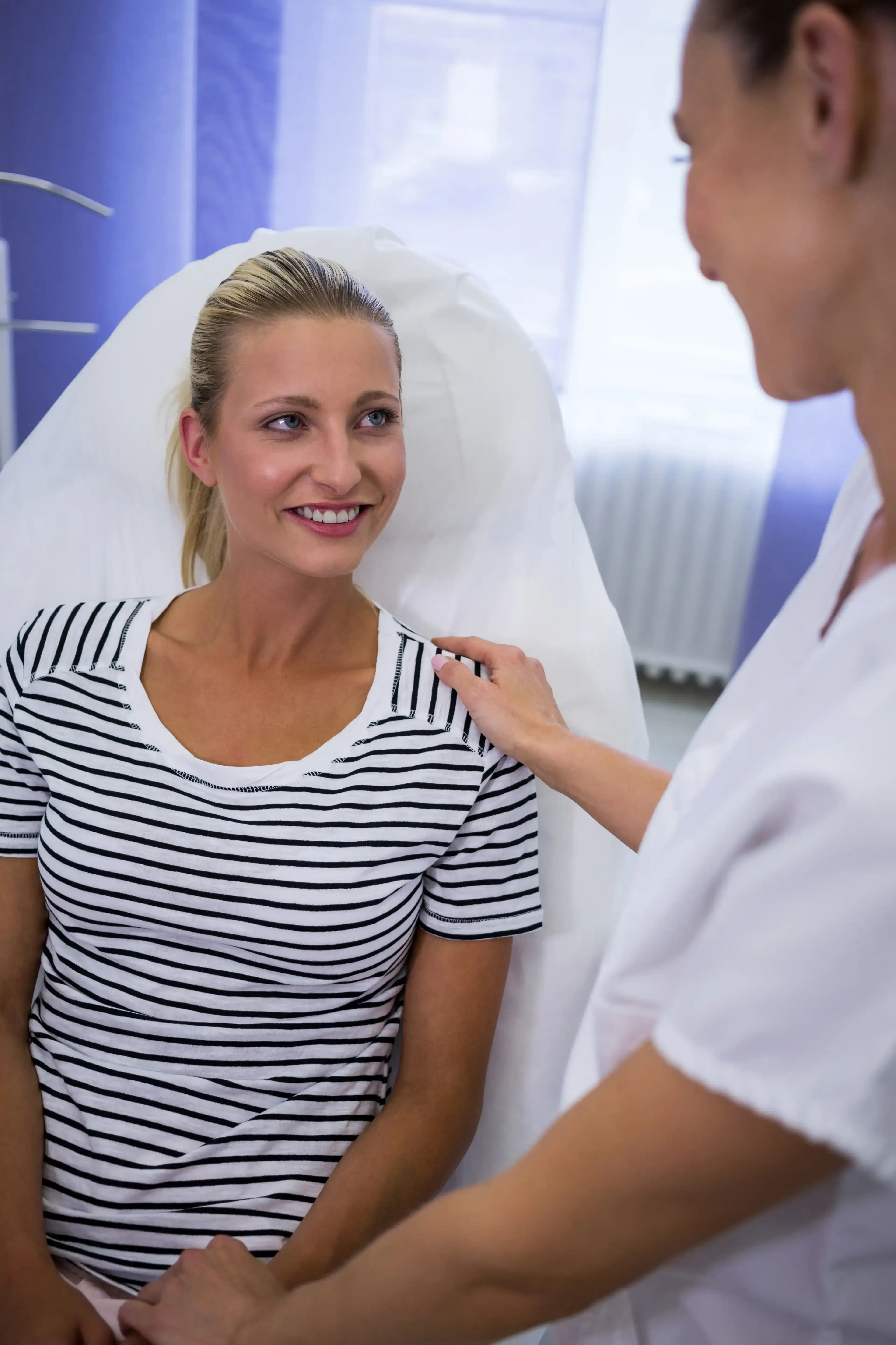 Confident patient preparing for resting metabolic rate testing at Bodiatrics in Suwanee, GA