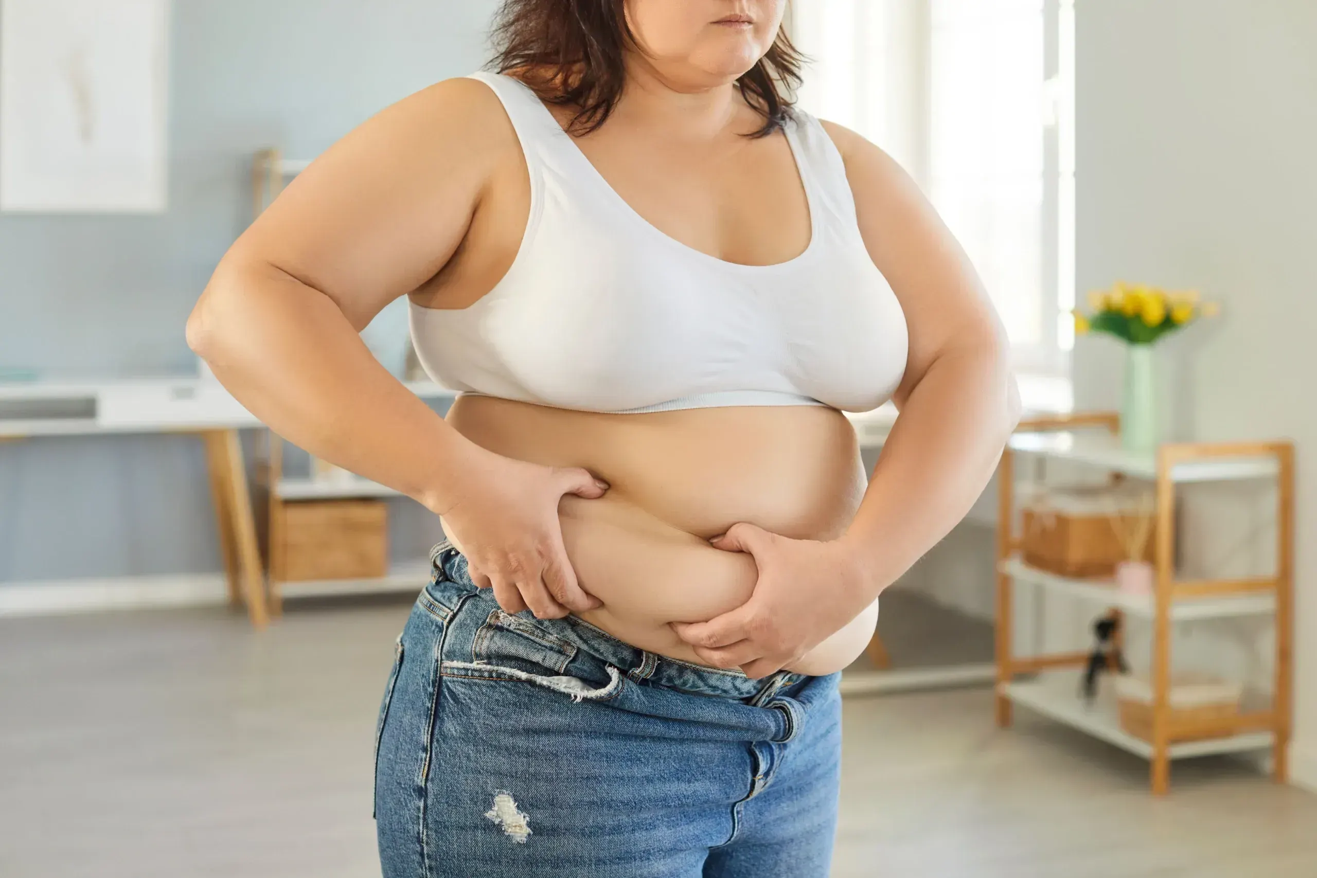 Conceptual visual of hormones, genetics and lifestyle factors that contribute to obesity as a chronic condition