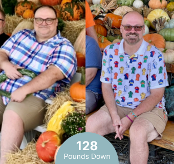 128 Pounds Down